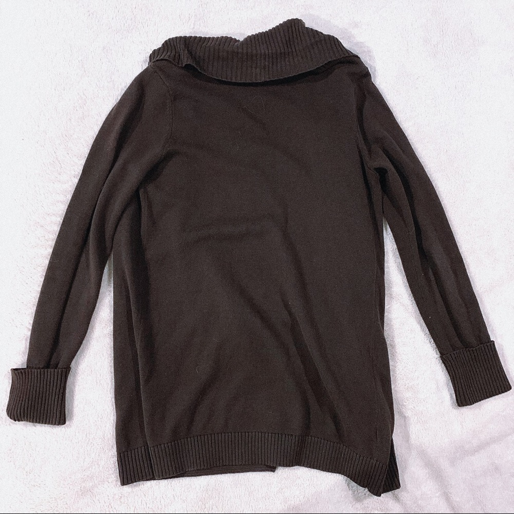 LOFT | Brown Ribbed Open Front Cardigan - Picture 3 of 4